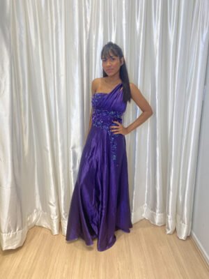 Vestido longo Roxo Modelo Solto