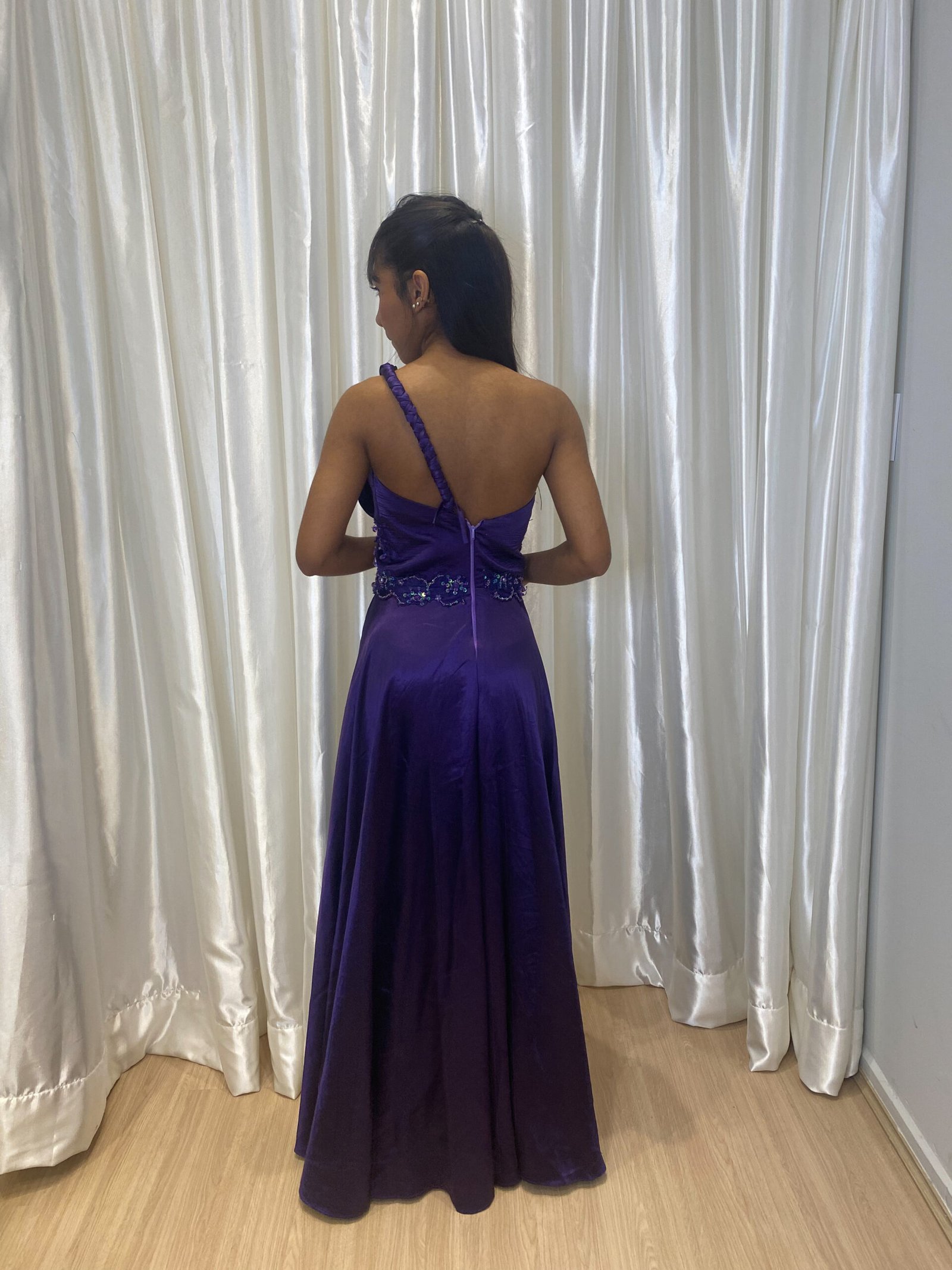 Vestido longo Roxo Modelo Solto - Imagem 2