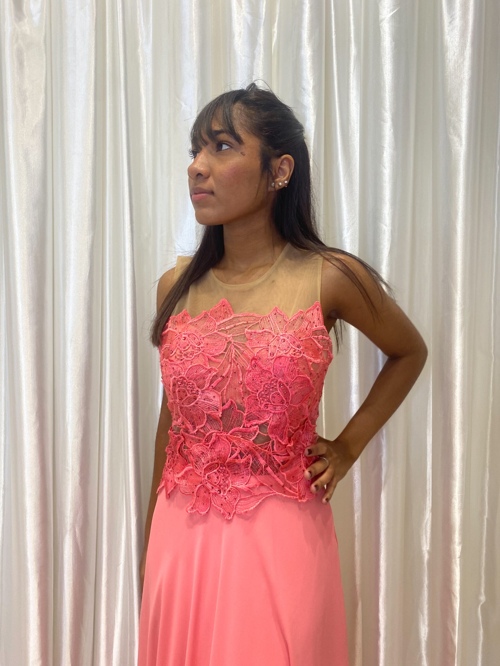 Vestido longo Laranja Modelo Solto - Imagem 2