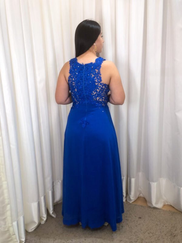 Vestido longo Azul Royal Modelo Solto - Imagem 2