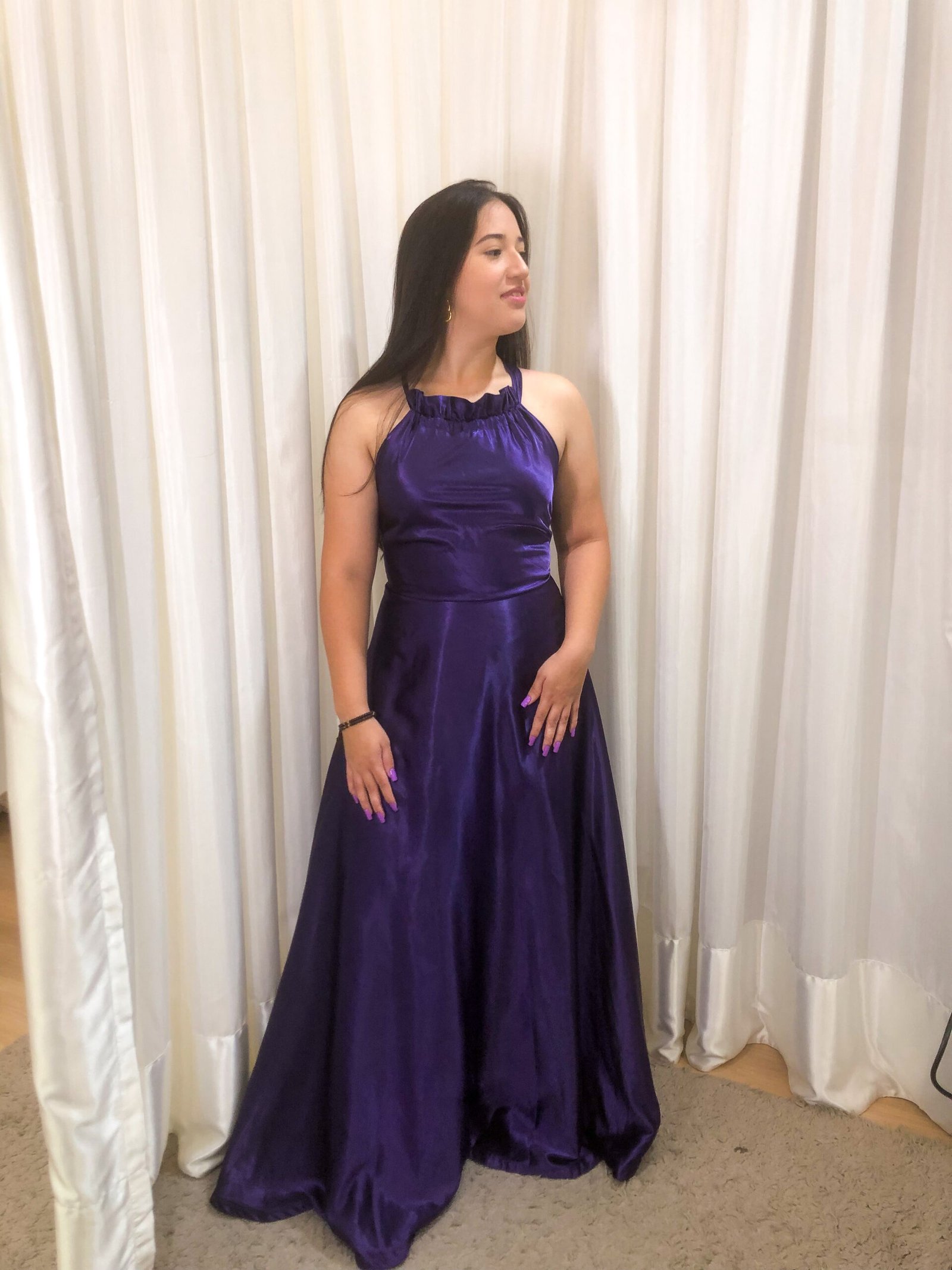 Vestido longo Roxo Modelo Solto