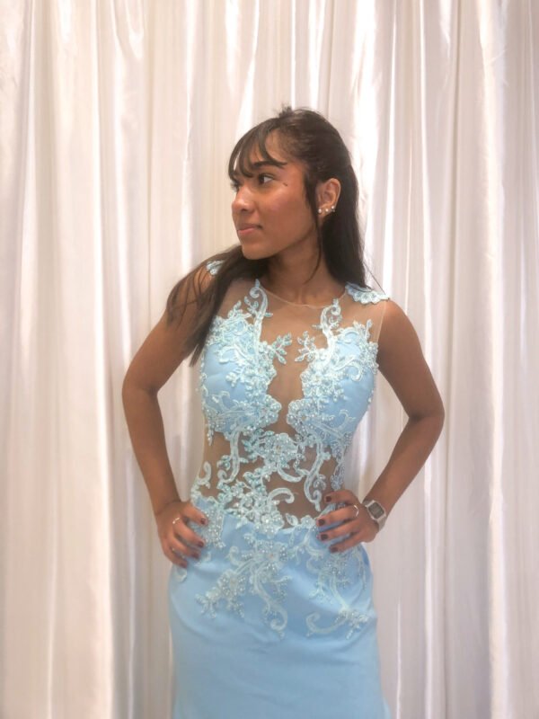 Vestido longo Azul Serenity Modelo Sereia - Imagem 2