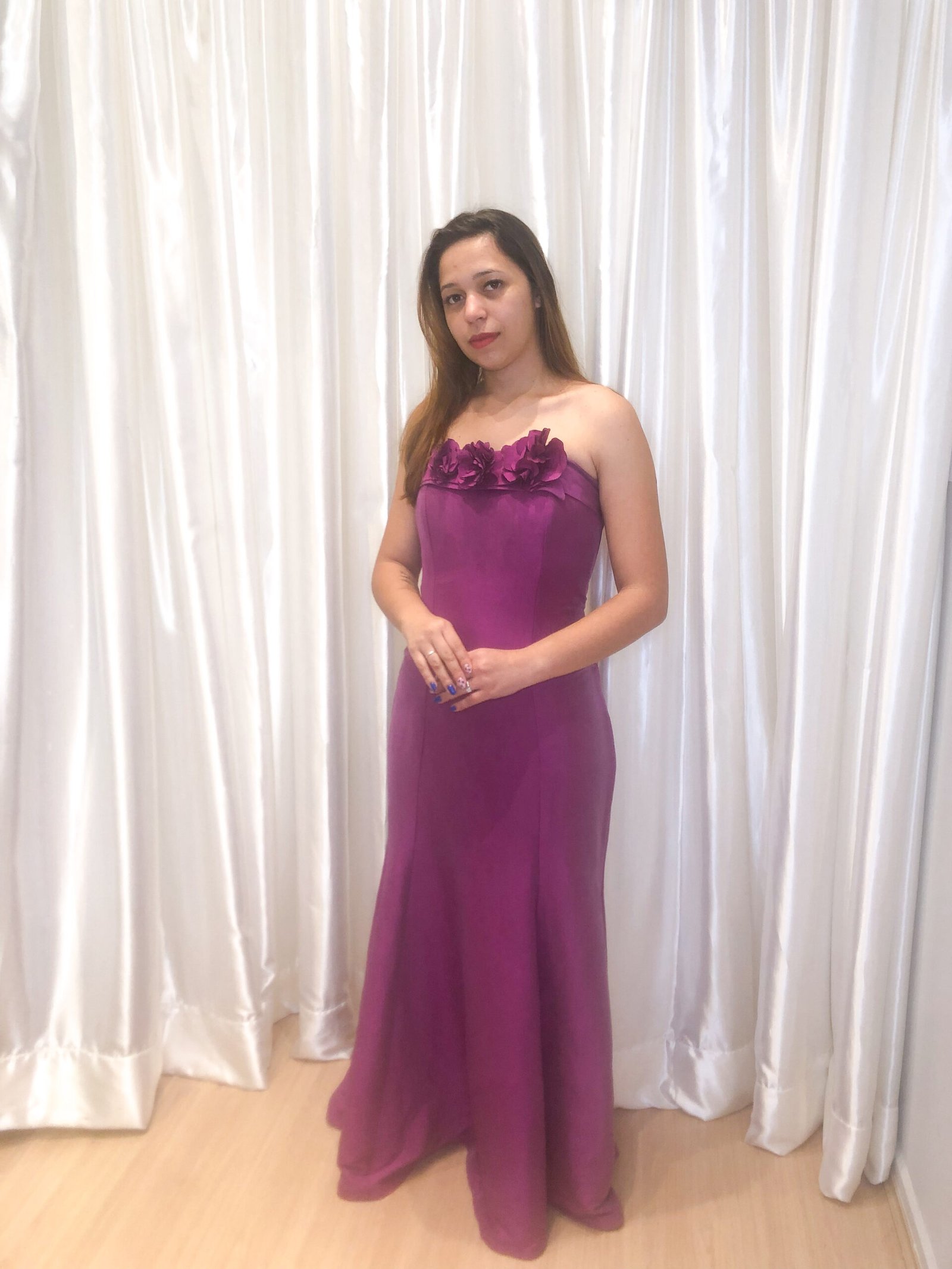 Vestido longo Pink Modelo Evasê