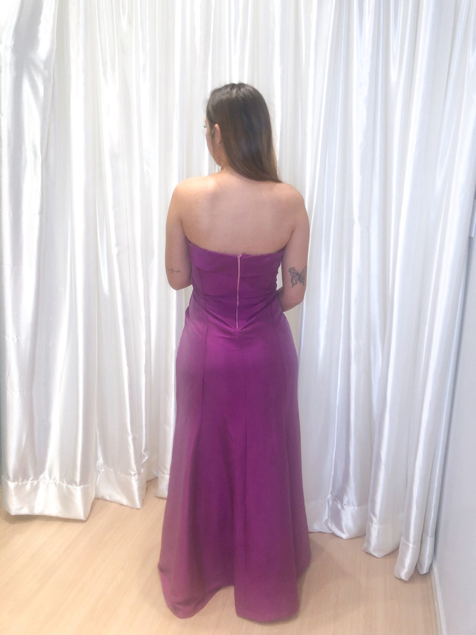 Vestido longo Pink Modelo Evasê - Imagem 3