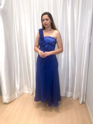 Vestido longo Azul royal Modelo Solto