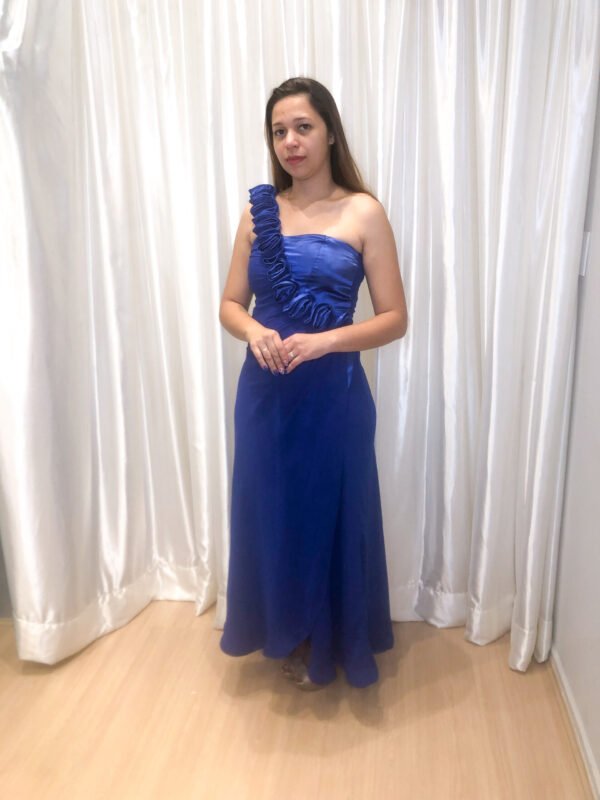 Vestido longo Azul royal Modelo Solto
