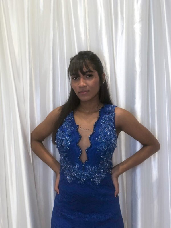 Vestido longo Azul royal Modelo Sereia - Imagem 2