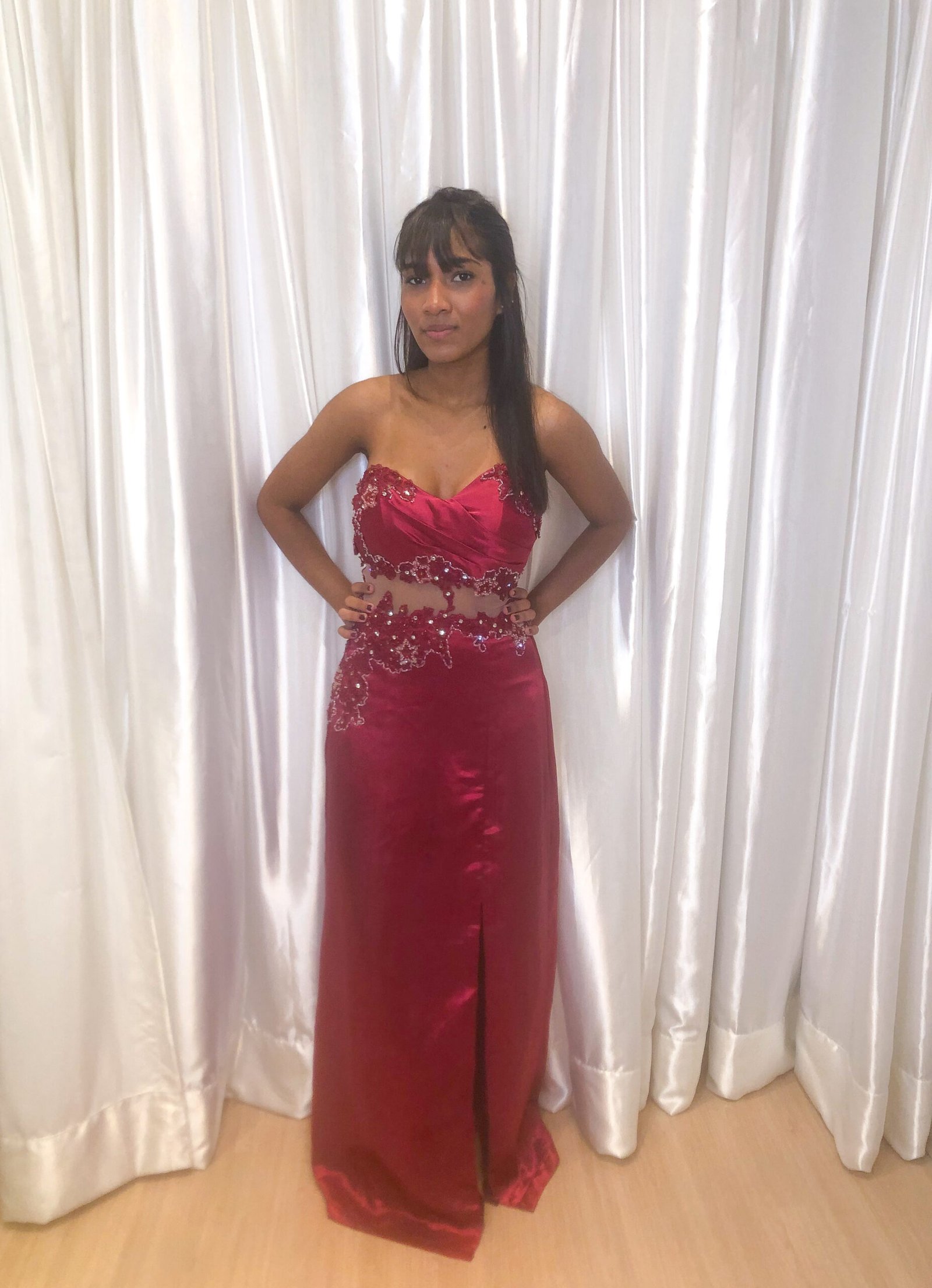 Vestido longo Marsala Modelo Sereia