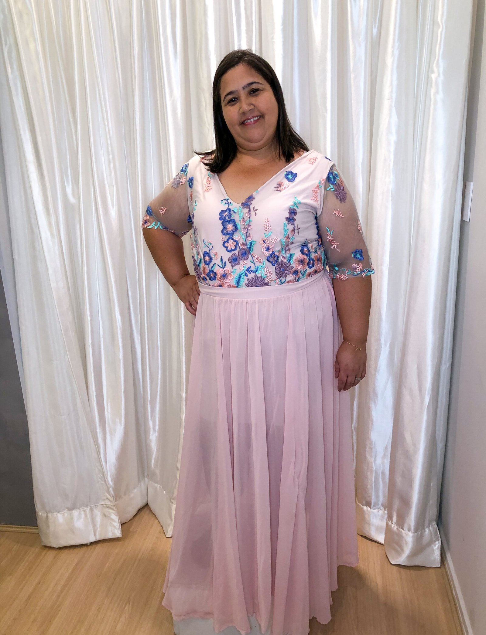 Vestido longo Pink Modelo Solto