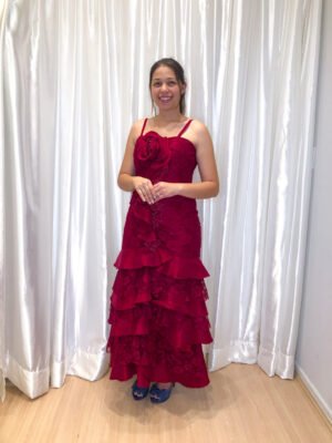 Vestido longo Marsala Modelo Sereia