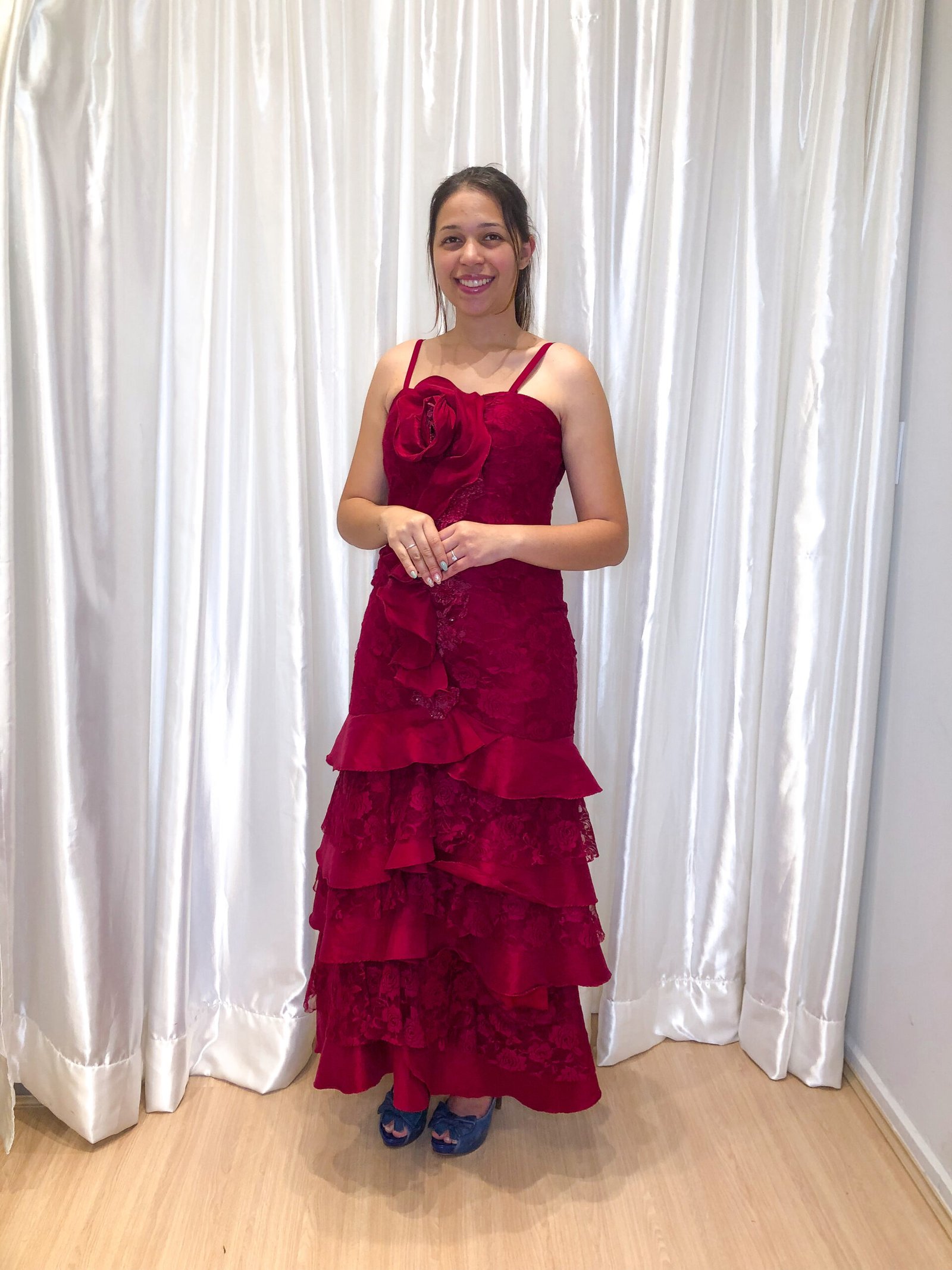 Vestido longo Marsala Modelo Sereia