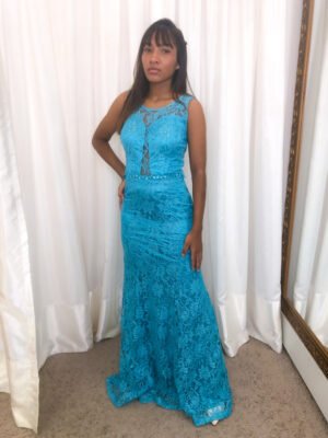 Vestido Longo Azul Modelo Sereia