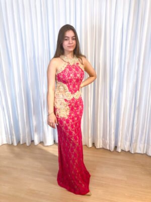 Vestido Longo Pink Modelo Sereia