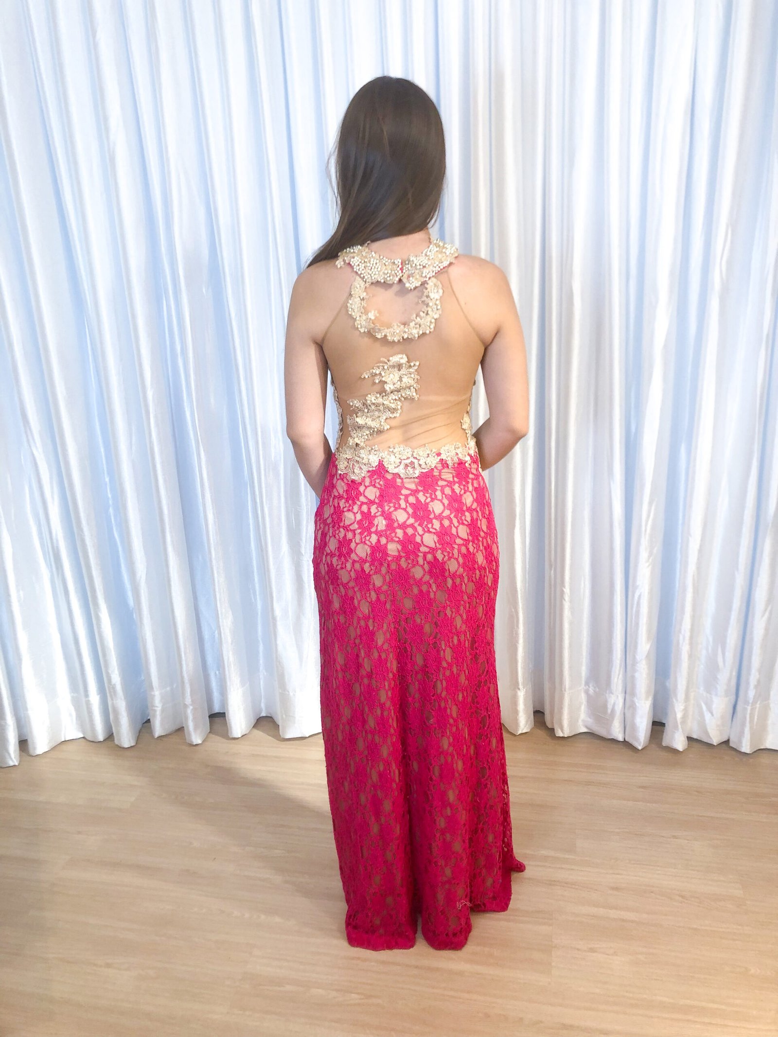 Vestido Longo Pink Modelo Sereia - Imagem 3