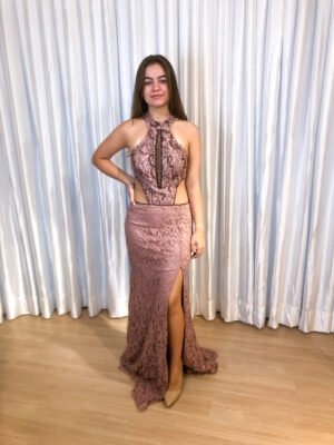 Vestido Longo Pink Modelo Sereia