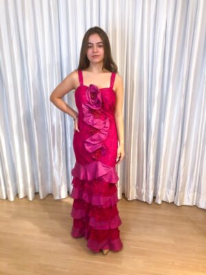 Vestido Longo Pink Modelo Sereia