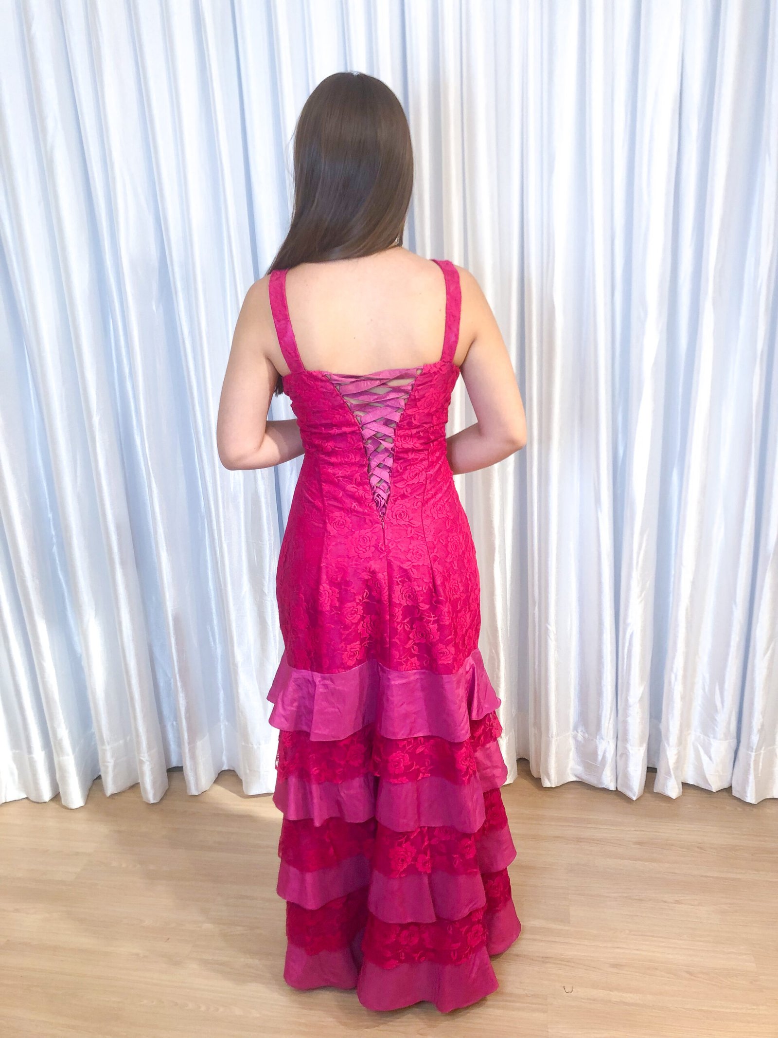 Vestido Longo Pink Modelo Sereia - Imagem 3