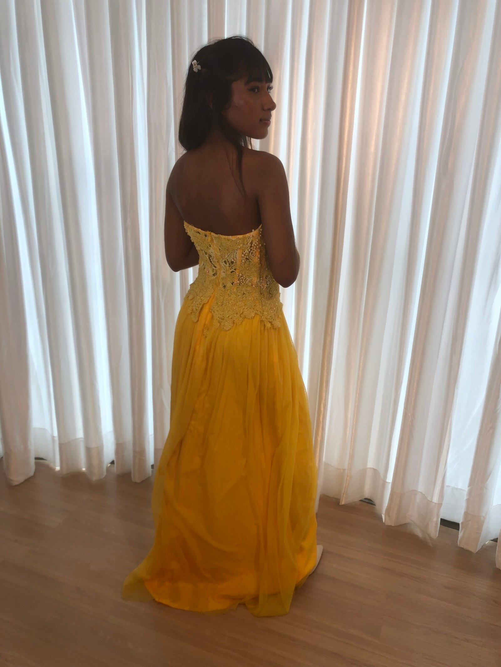 Vestido Longo Amarelo Modelo Solto - Imagem 2