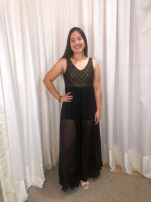 Vestido Longo Preto Modelo Solto