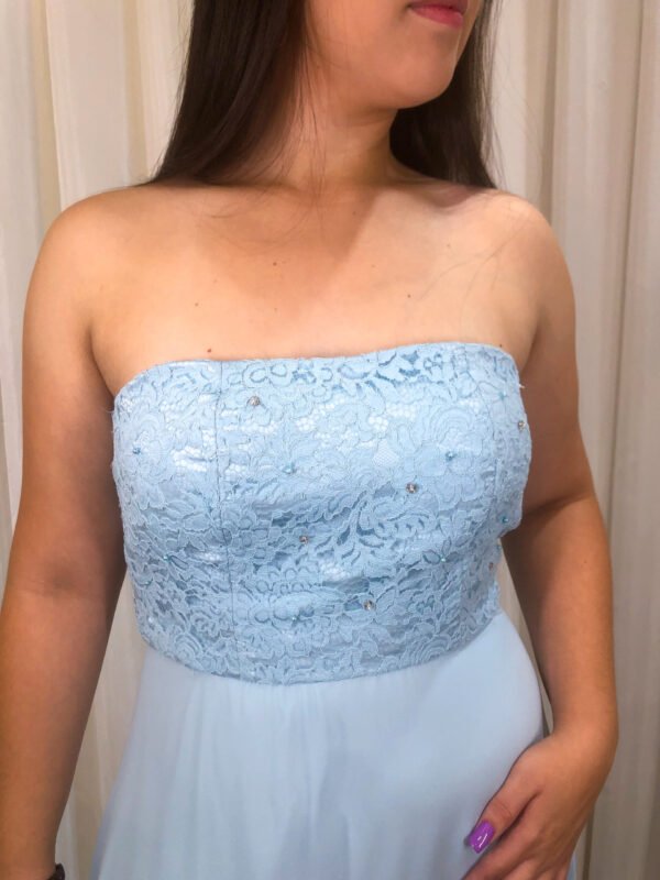 Vestido Longo Azul Serenity Modelo Solto - Imagem 3