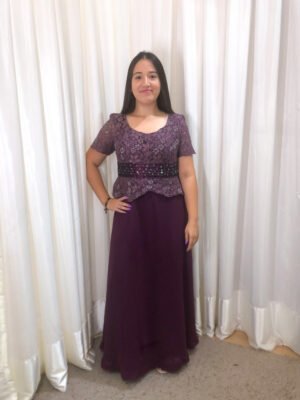 Vestido Longo Roxo Modelo Solto