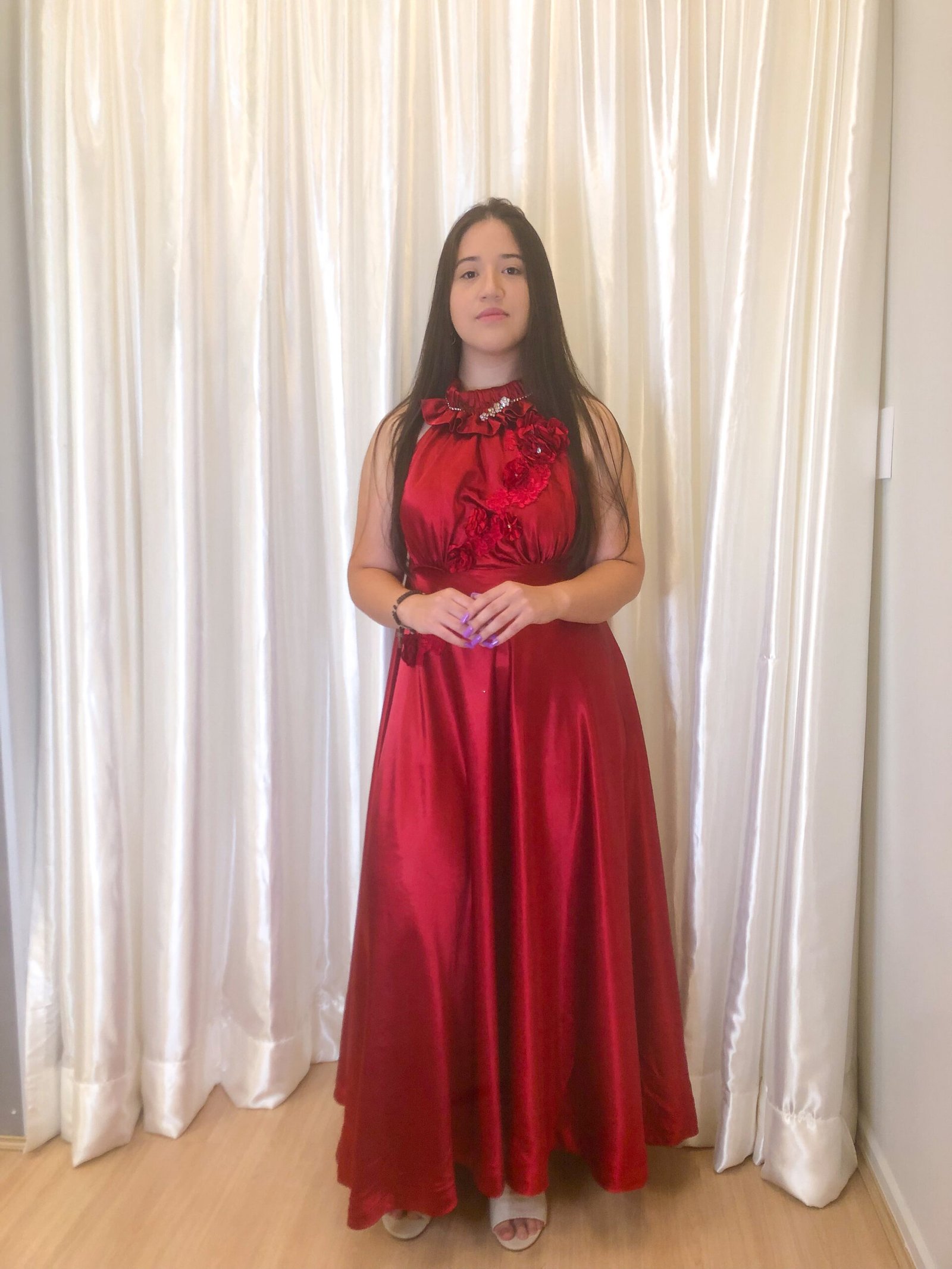 Vestido Longo Vermelho Modelo Solto