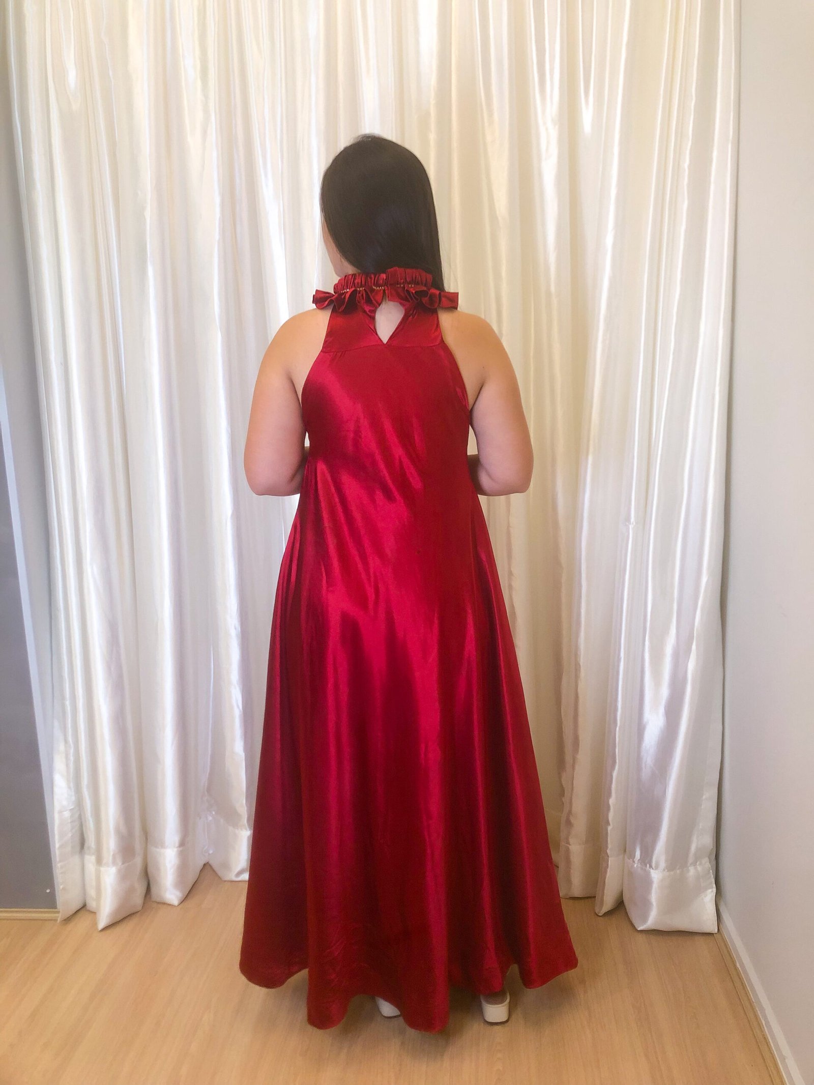 Vestido Longo Vermelho Modelo Solto - Imagem 2
