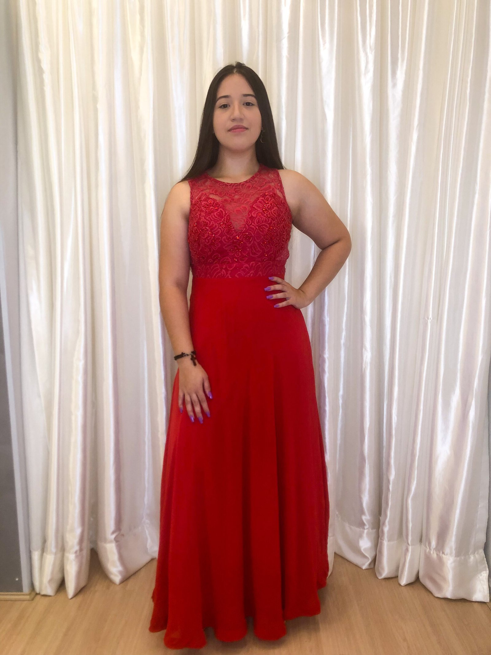 Vestido Longo Vermelho Modelo Solto