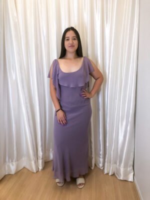 Vestido Longo Lilás Modelo Midi