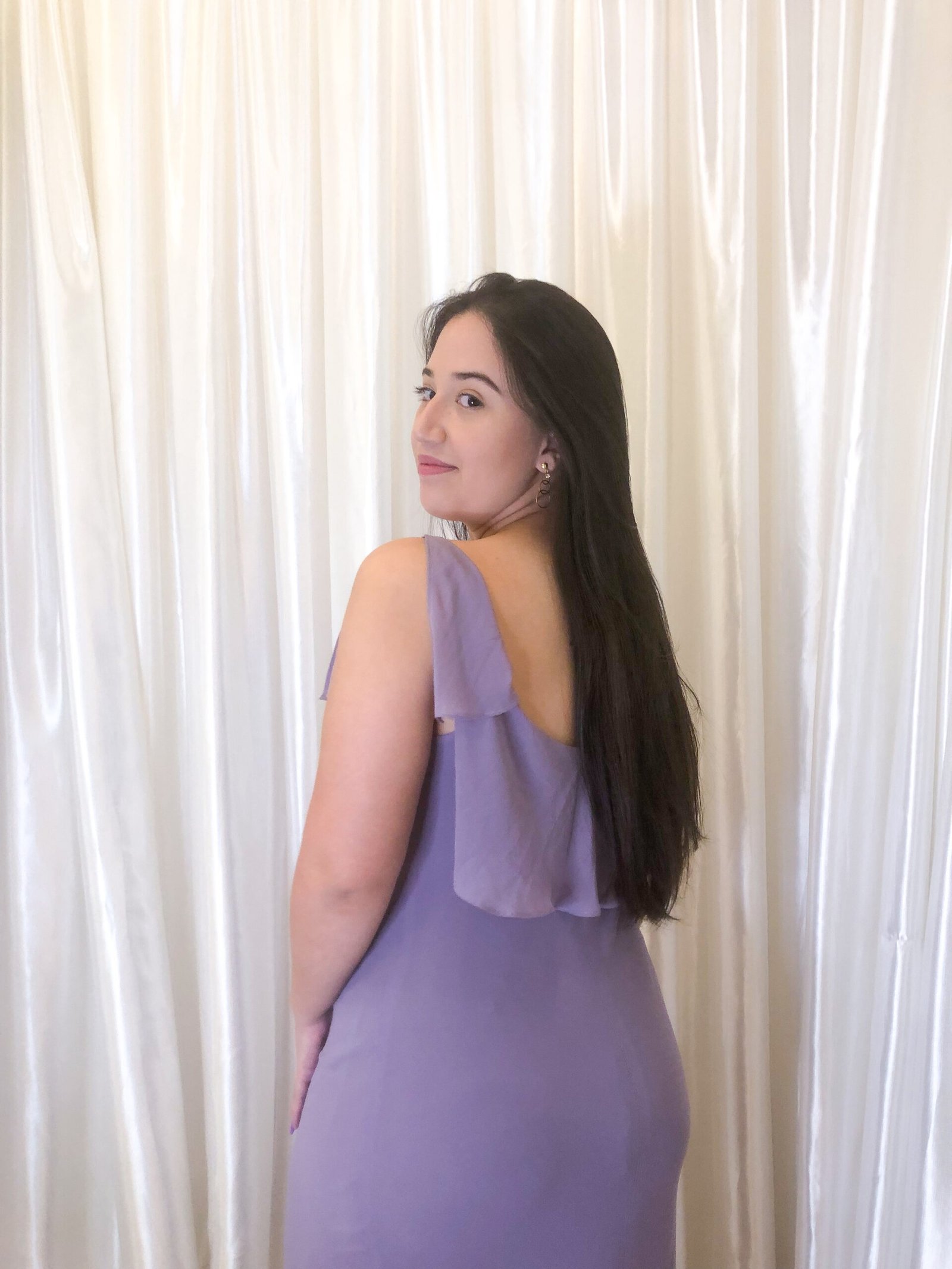 Vestido Longo Lilás Modelo Midi - Imagem 2