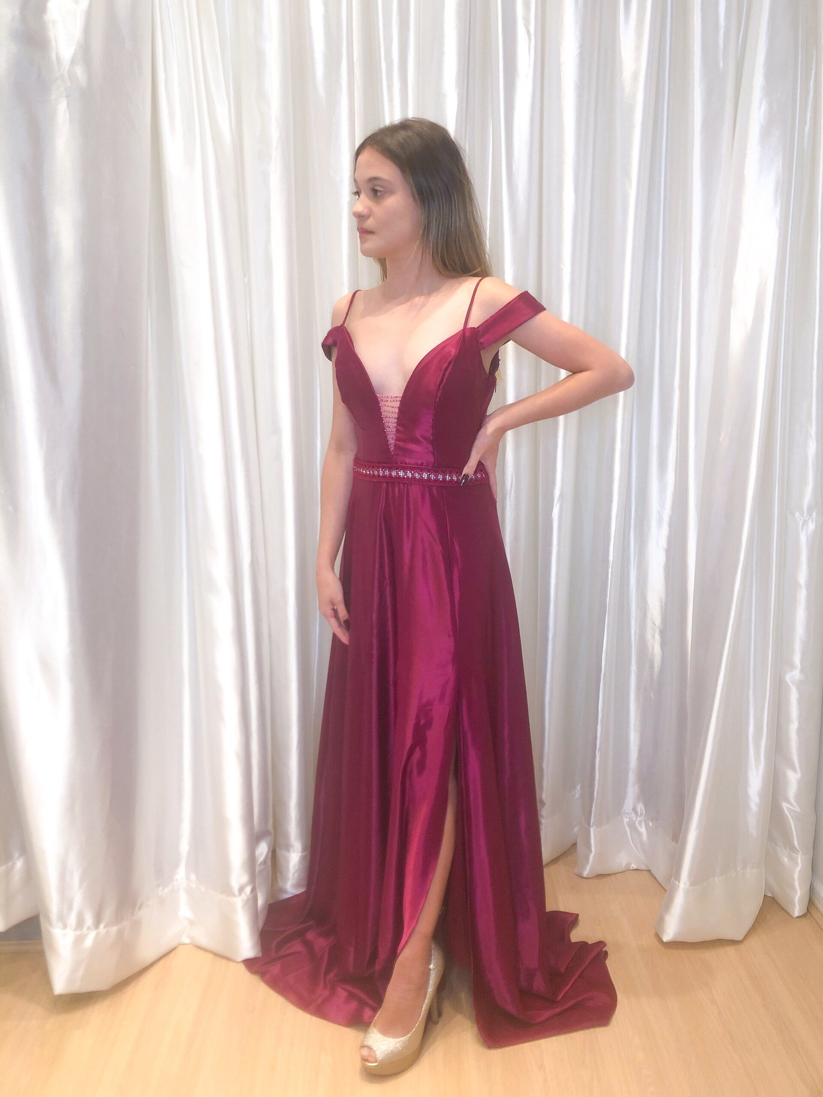 Vestido Longo Fúcsia Modelo Solto