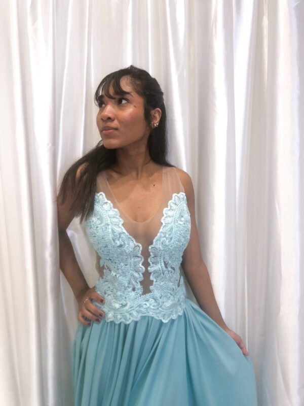 Vestido Longo Verde Modelo Solto - Imagem 2