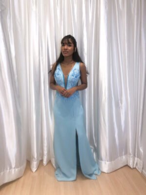 Vestido Longo Azul Modelo Sereia