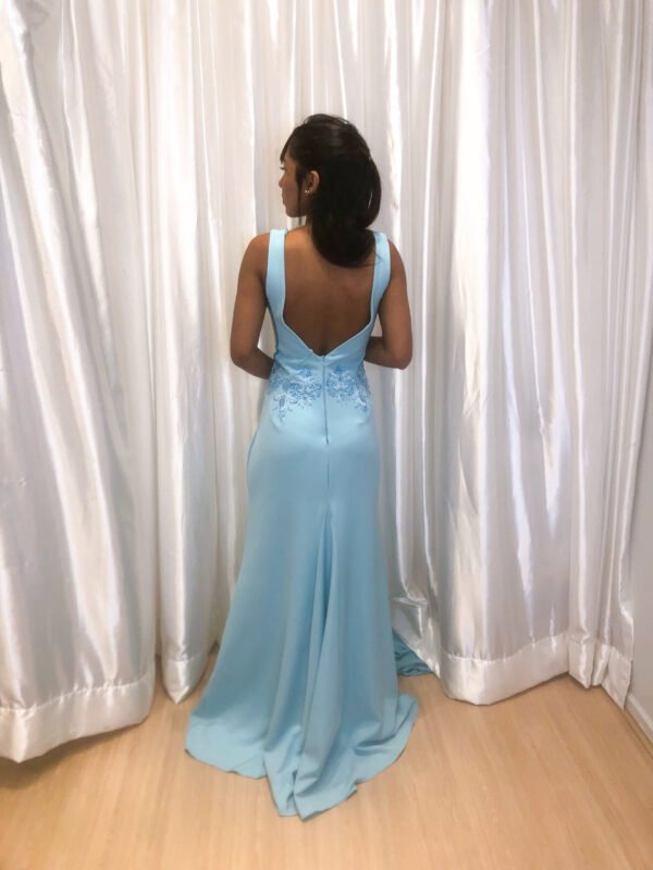 Vestido Longo Azul Modelo Sereia - Imagem 2