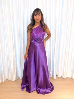 Vestido Longo Roxo Modelo Solto