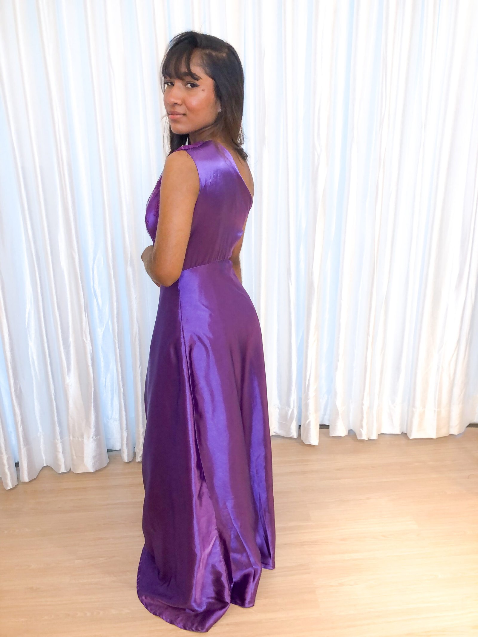 Vestido Longo Roxo Modelo Solto - Imagem 2