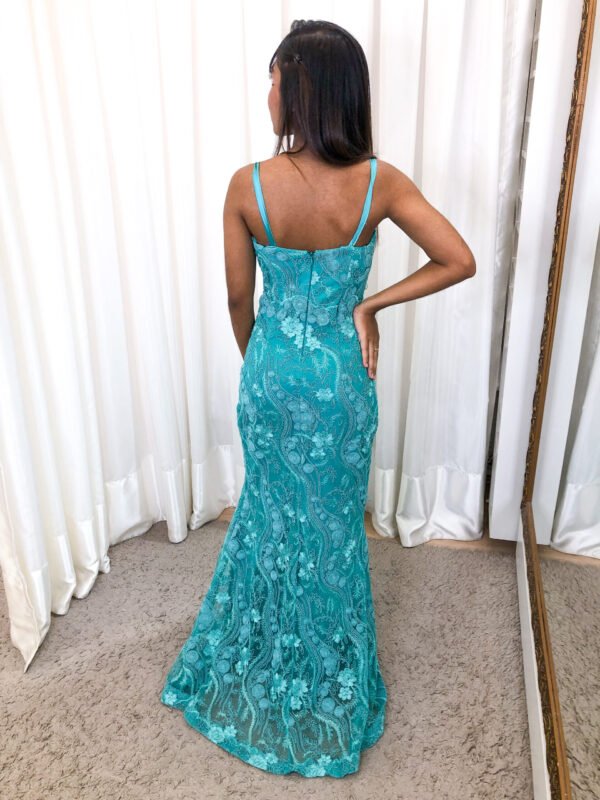 Vestido Longo Verde Modelo Sereia - Imagem 3