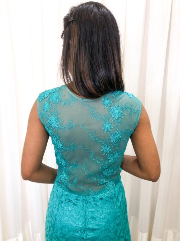 Vestido Longo Verde Modelo Reto - Imagem 2