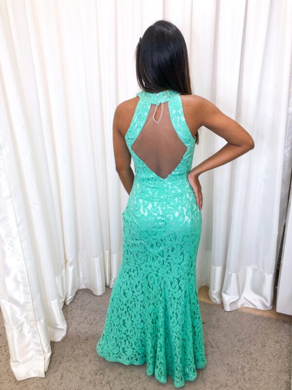 Vestido Longo Verde Modelo Sereia - Imagem 2