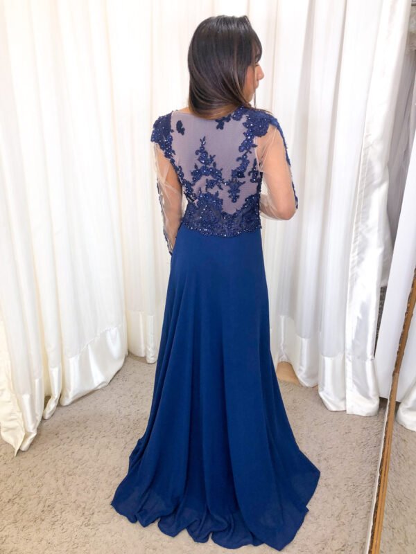 Vestido Longo Azul Marinho Modelo Solto - Imagem 2
