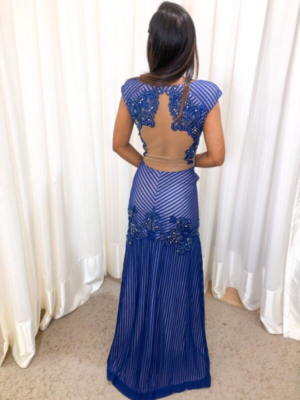 Vestido Longo Azul Marinho Modelo Sereia - Imagem 2