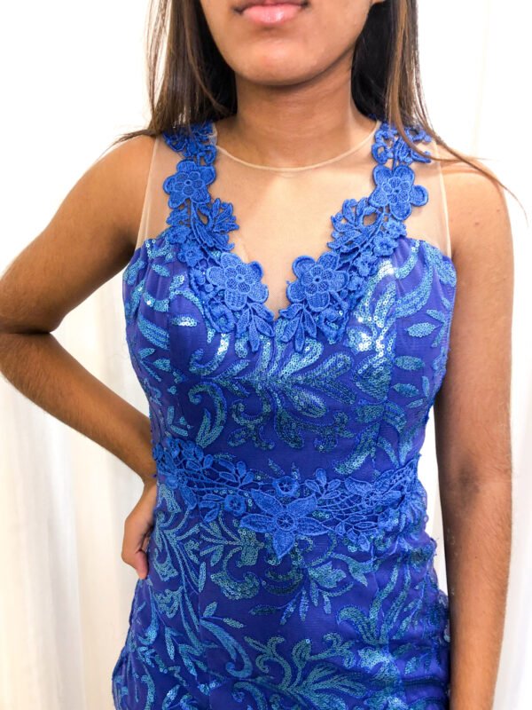 Vestido Longo Azul Royal Modelo Sereia - Imagem 3