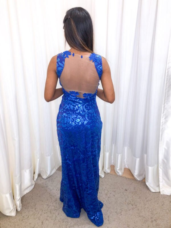 Vestido Longo Azul Royal Modelo Sereia - Imagem 2