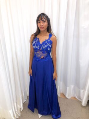 Vestido Longo Azul Royal Modelo Solto