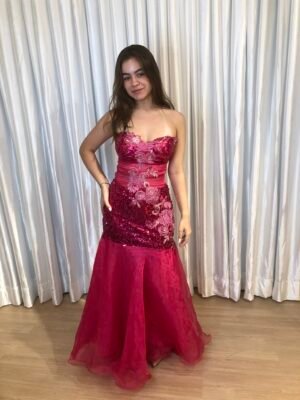 Vestido Longo Pink Modelo Sereia