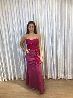 Vestido Longo Pink Modelo Sereia