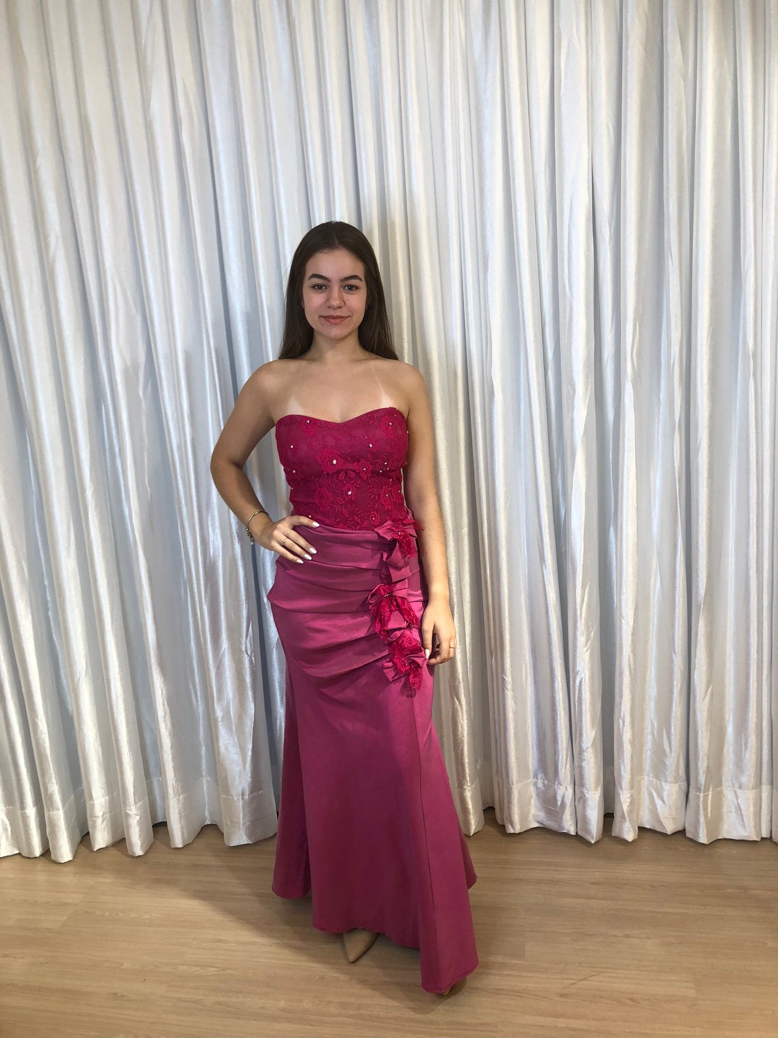 Vestido Longo Pink Modelo Sereia