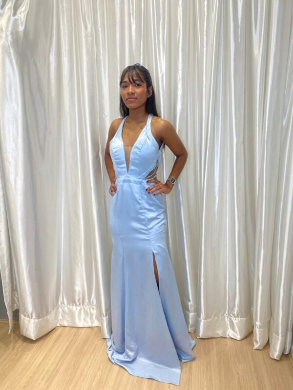 Vestido Longo Azul Modelo Sereia