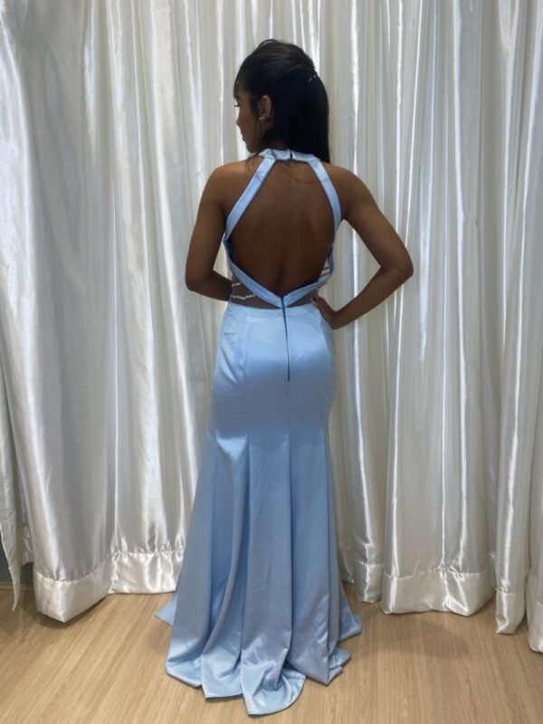 Vestido Longo Azul Modelo Sereia - Imagem 3