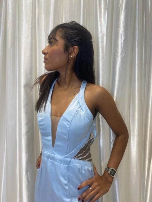 Vestido Longo Azul Modelo Sereia - Imagem 2